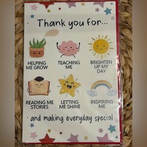 Kids Thank You Card with Cute Illustrations x 2